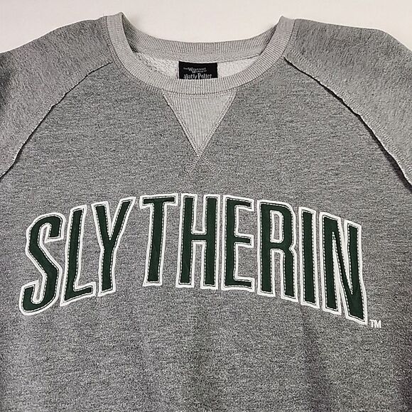 Slytherin Wizarding World of Harry Potter Sweatshirt Patch Universal Gray Small - Picture 2 of 11